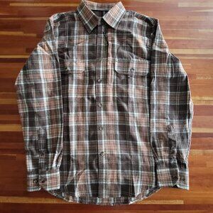 Men's Small Flannel Shirt Shades of brown light to midweight